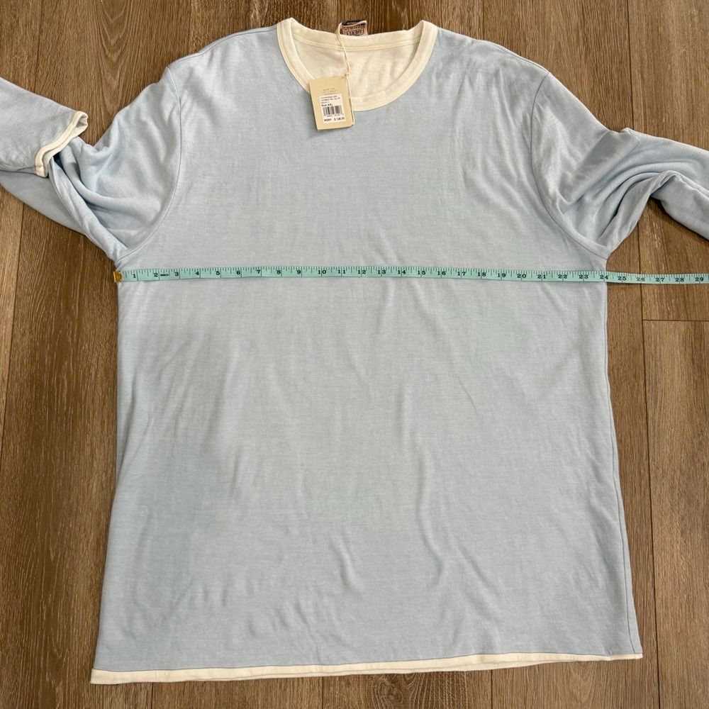 NWT Faherty Cloud Reversible Crew Light Blue Heat… - image 10